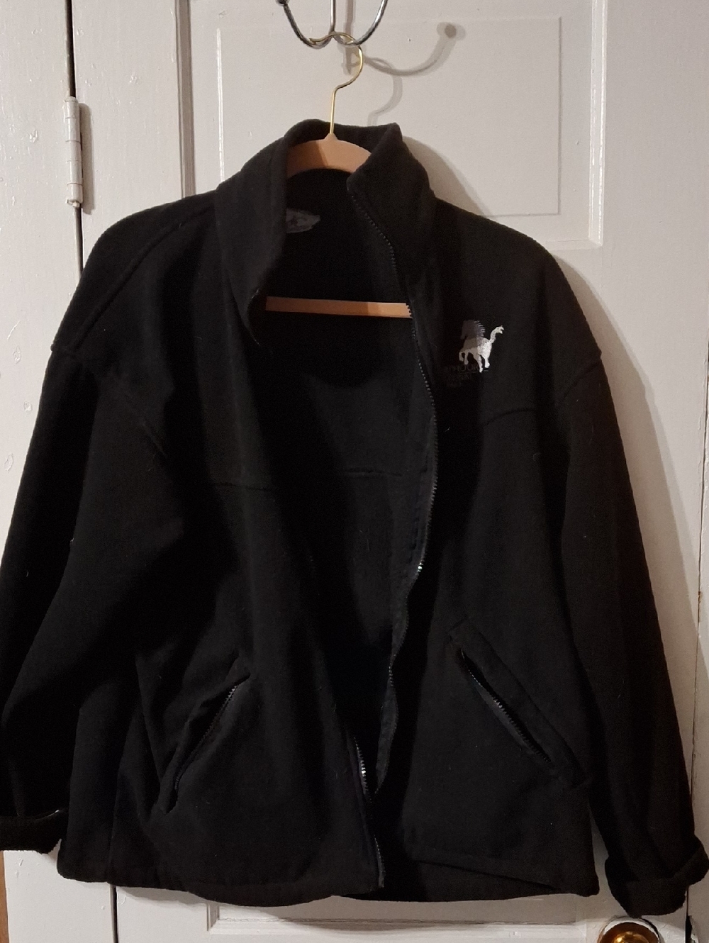 IC COLLECTION Black Men's Performance Fleece Jacket with Logo (Mis211)